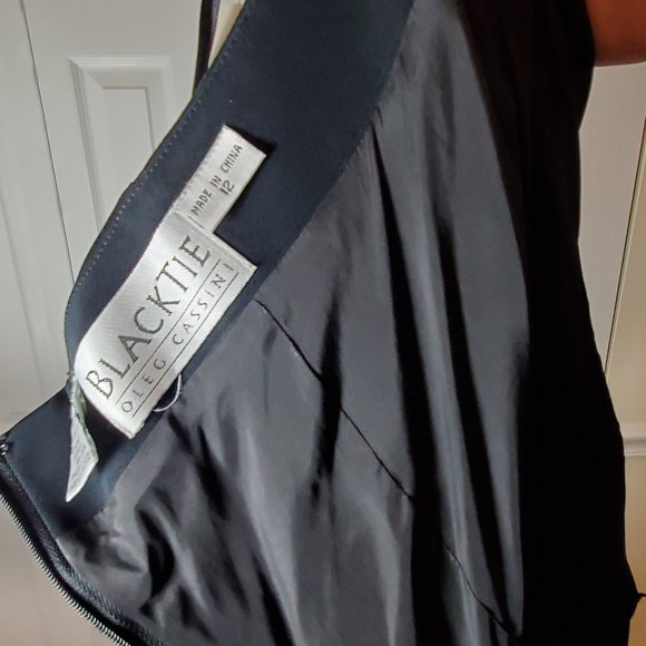 Oleg Cassini Black Strapless Cocktail Dress Size 12 NWT - Picture 12 of 14